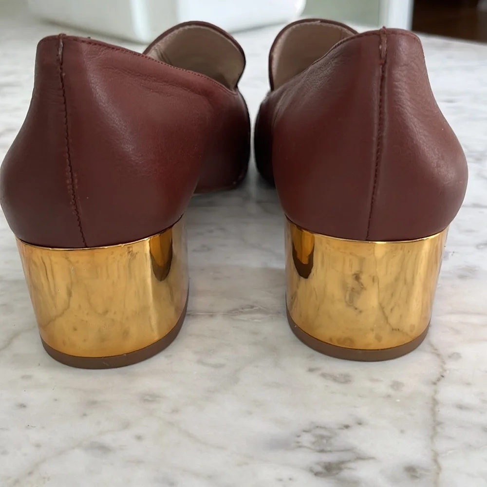 Louise et Cie maroon snake skin leather loafer 11 - Picture 5 of 9